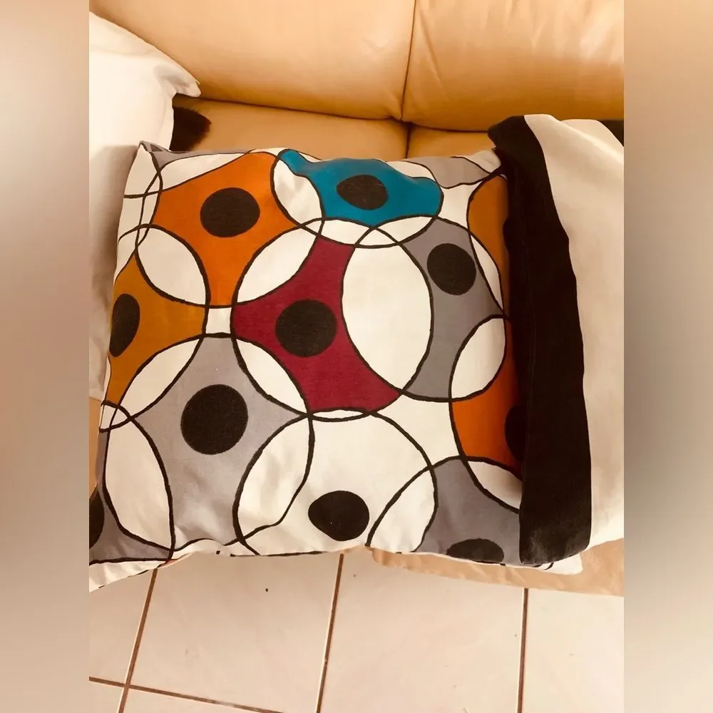 IKEA Colorful Multicolor Geometric Stripes Accent Throw pillow Covers Set of 2